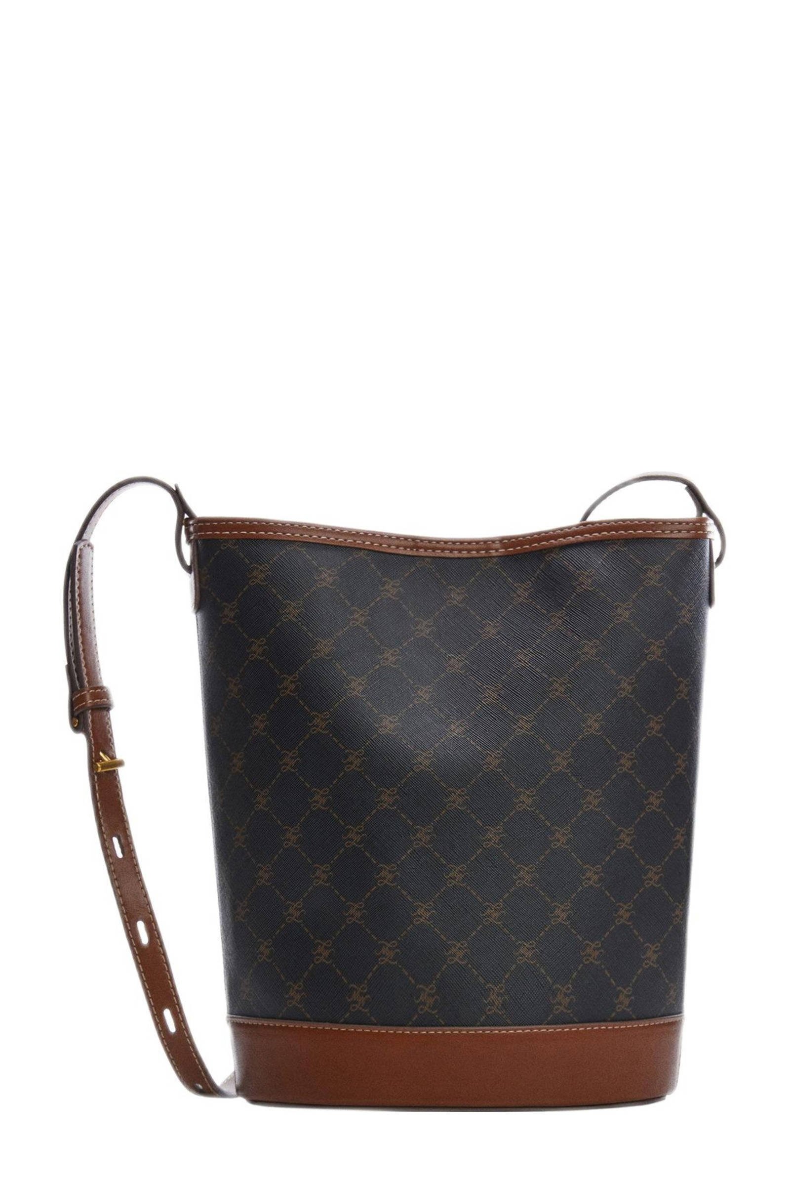 Mango crossbody tas met all over print bruin wehkamp