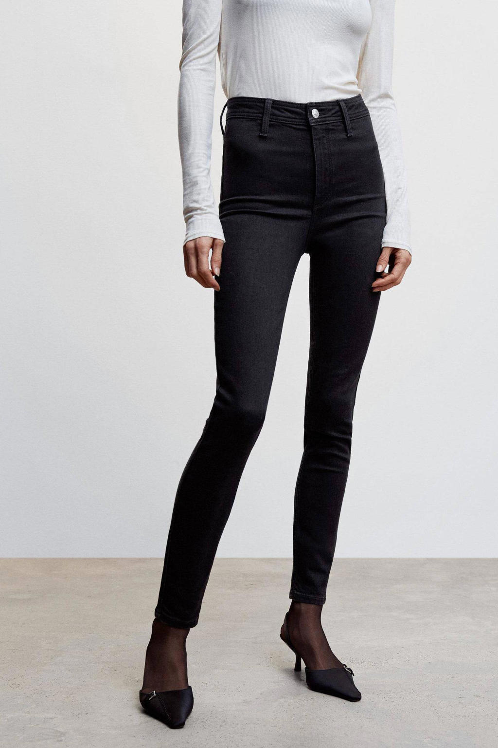 Mango high waist skinny jeans black denim wehkamp — free download