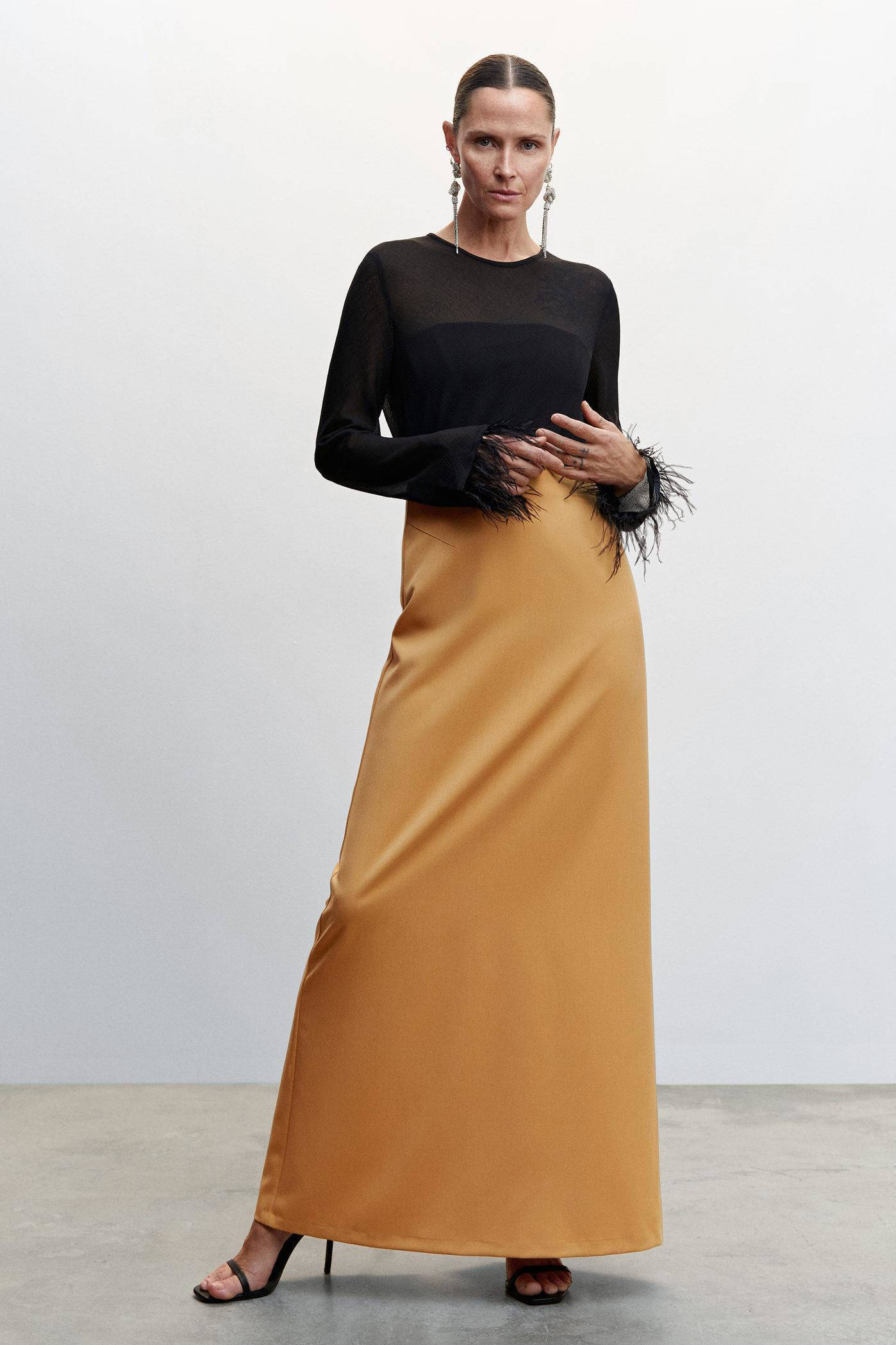 Mango maxi rok beige kopen Morgen in huis wehkamp