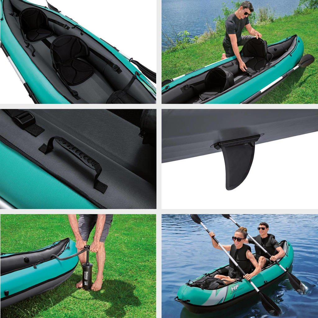 Bestway Hydro force Ventura X2 kajak turquoise/zwart | wehkamp