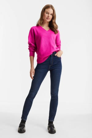high rise skinny jeans donkerblauw