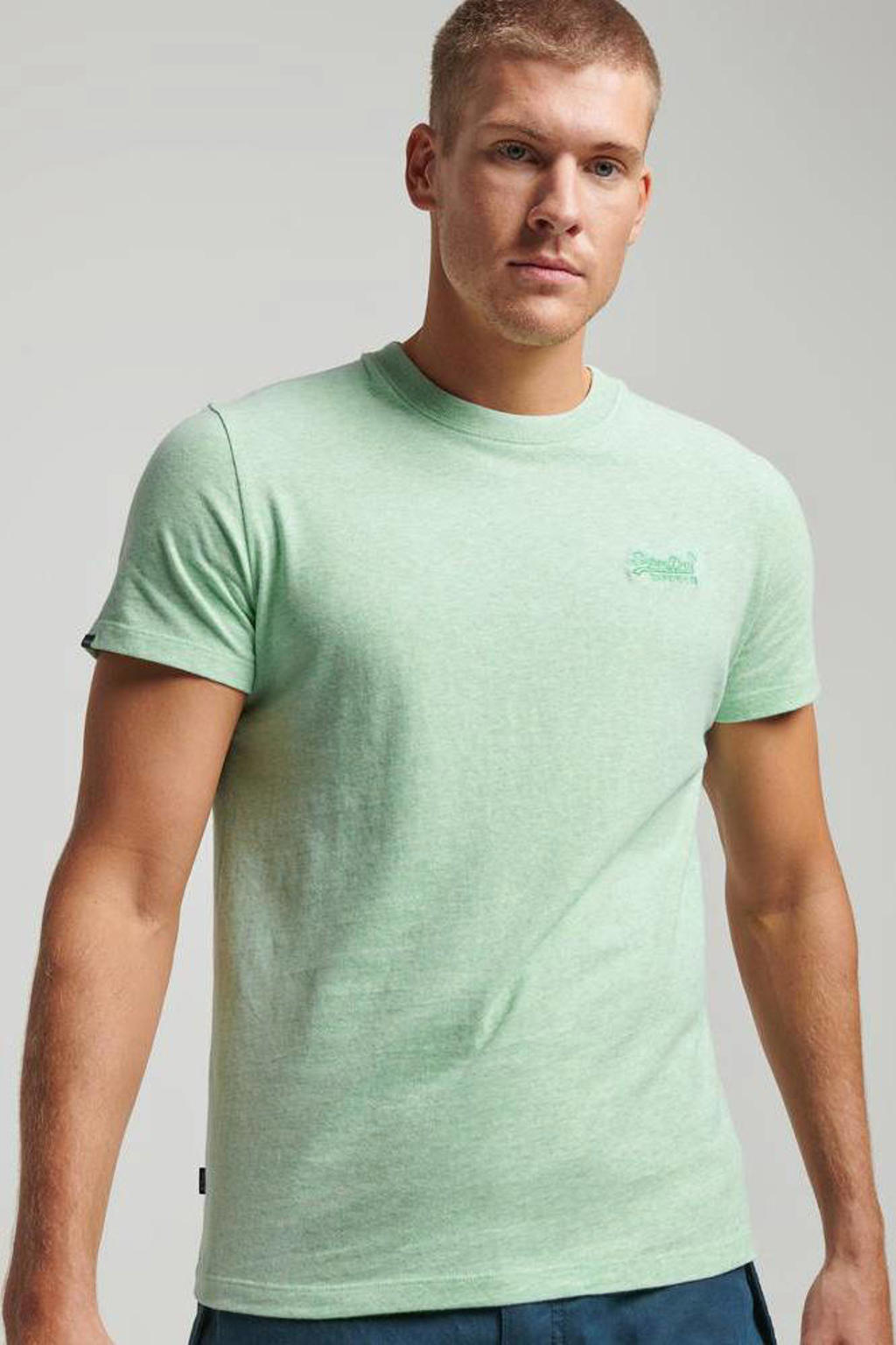 Superdry slim fit T-shirt lichtgroen