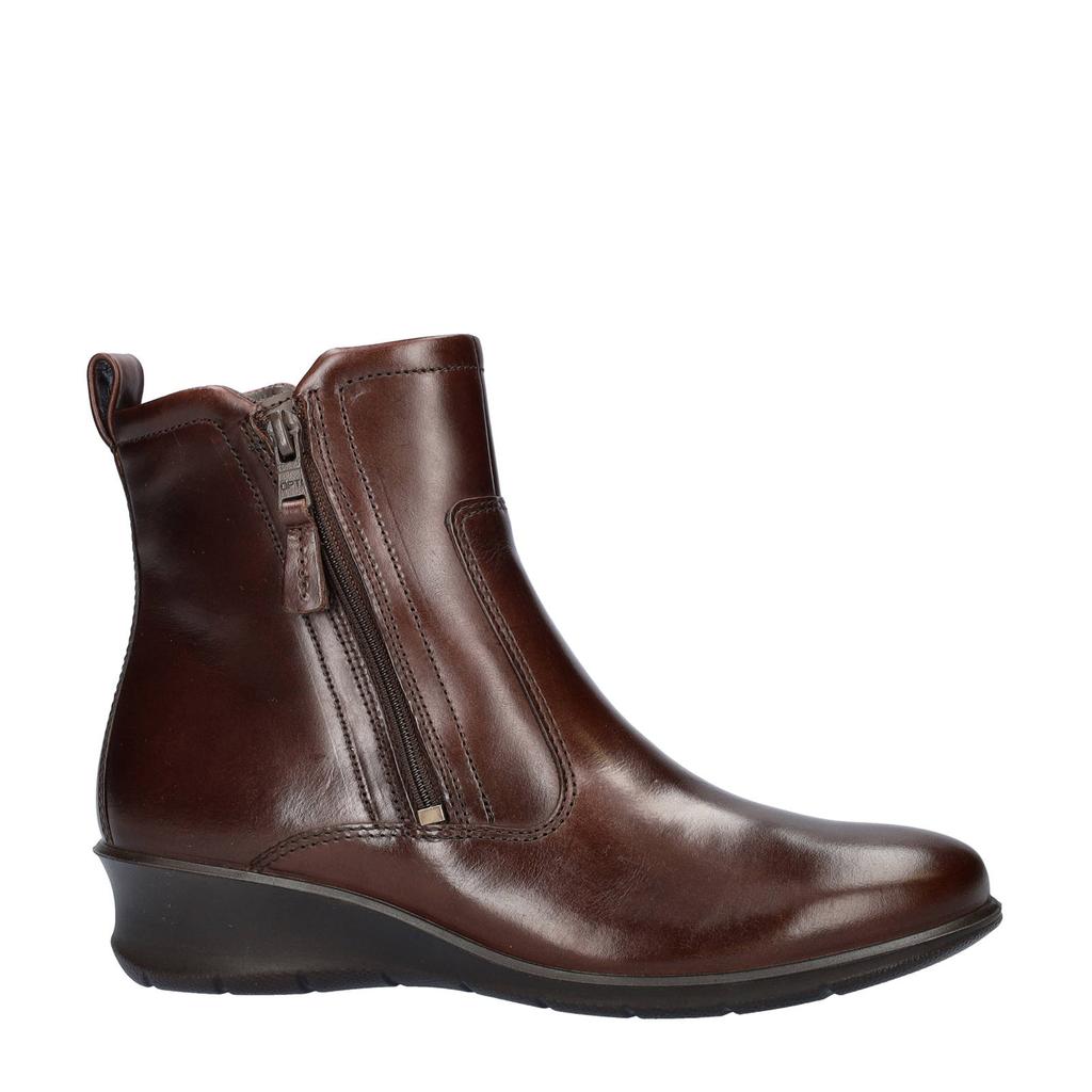 Ecco Felicia leren enkellaarsjes met sleehak - bruin