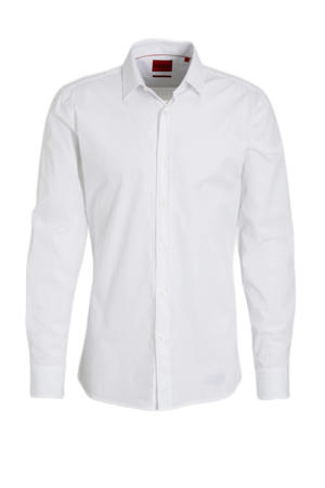 slim fit overhemd open white