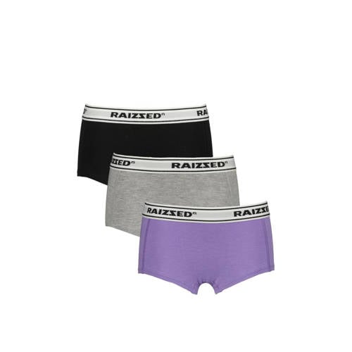 Raizzed short Nora - set van 3 zwart/grijs melange/lila afbeelding
