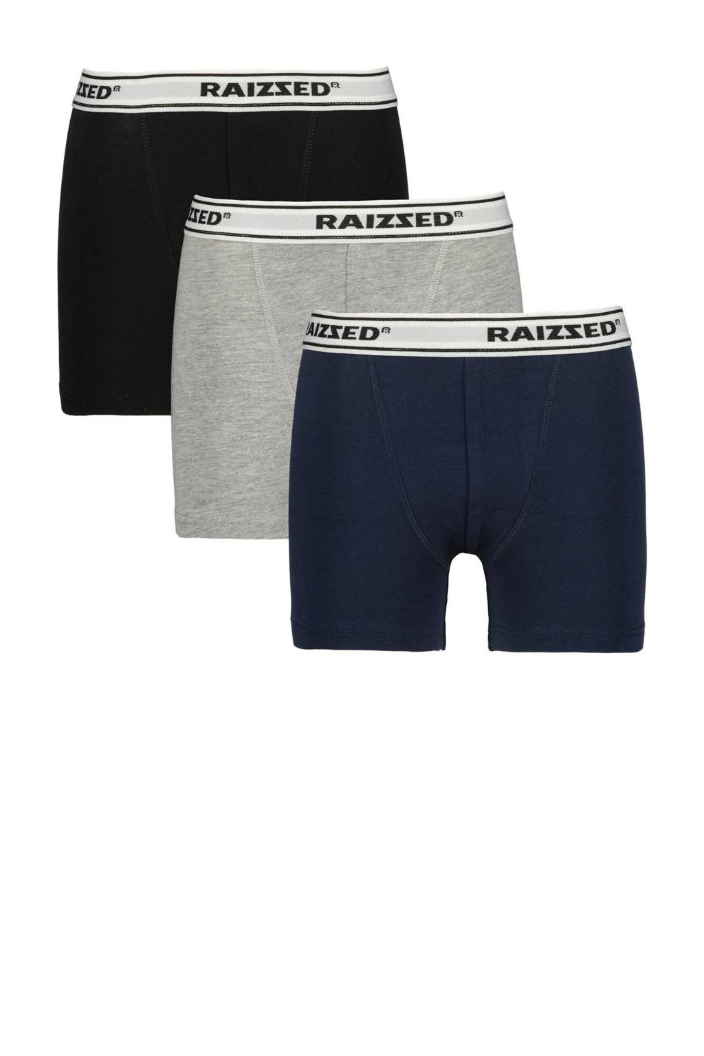 Raizzed boxershort Nora - zwart/grijs melange/d.blauw (set van 3)