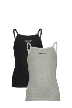 singlet Nora - zwart/grijs melange (set van 2)