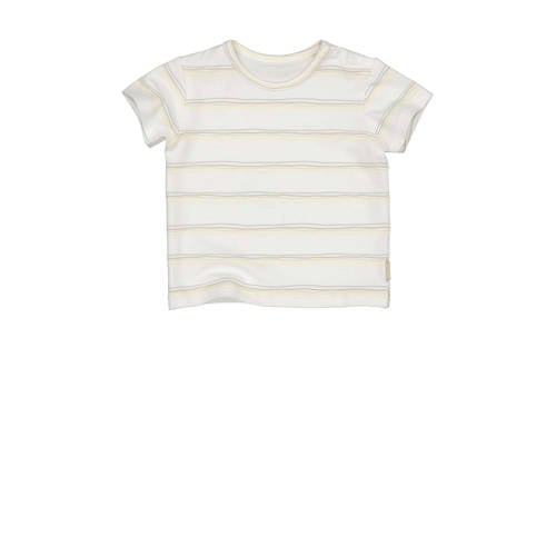 Quapi baby gestreept T-shirt QSEBASNB wit/geel/beige