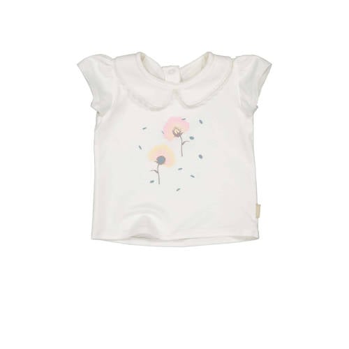 Quapi baby T-shirt QSARRANB met printopdruk wit/roze