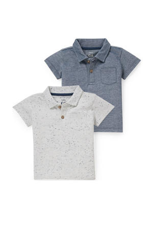 T-shirt set van 2 - grijs/blauw