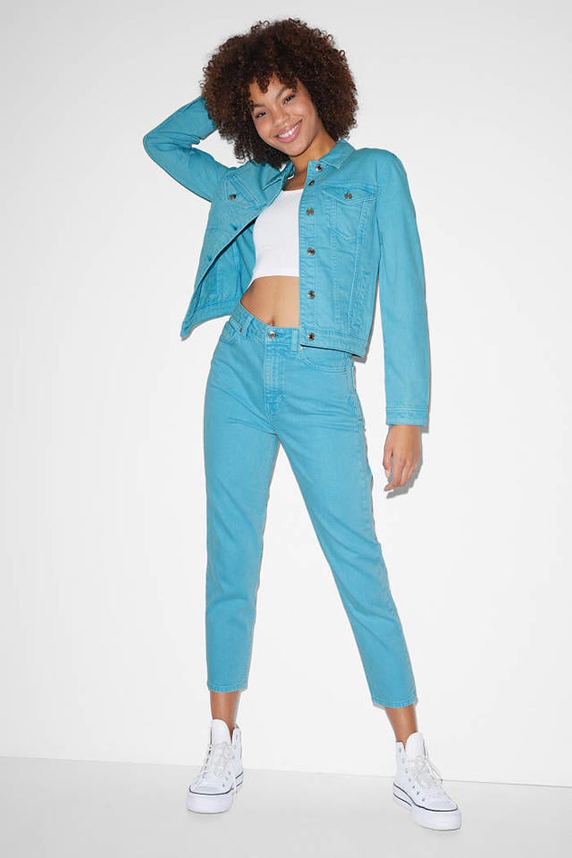 huurling uit ader C&A Clockhouse cropped mom jeans blauw | wehkamp