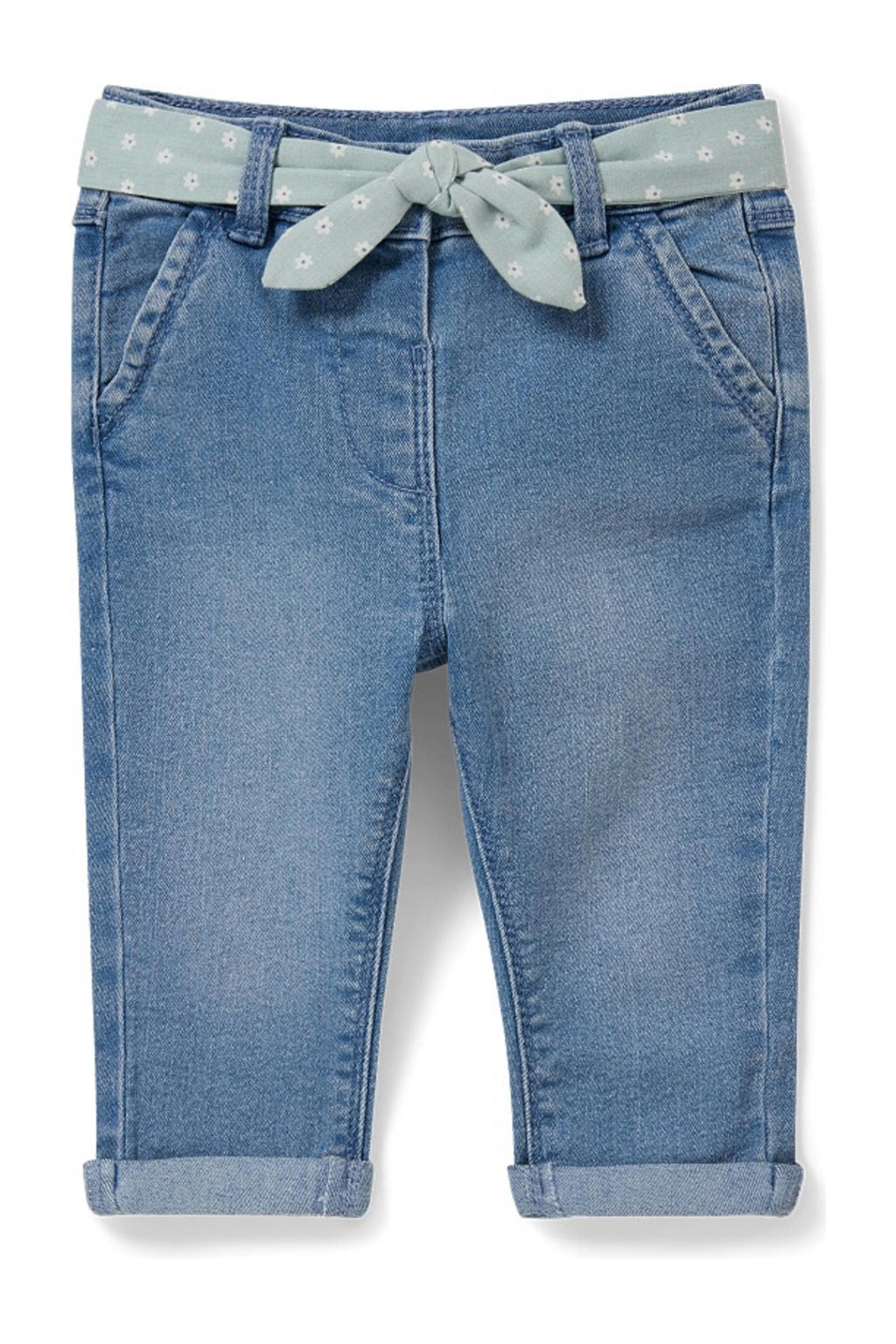 Stonewashed meisjes C&A slim fit jeans van stretchdenim met skinny fit, regular waist en drukknoopsluiting