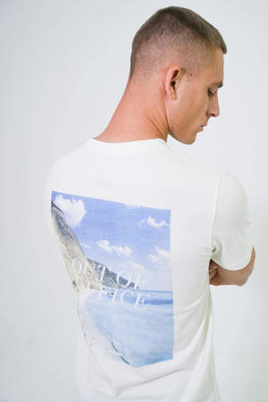 regular fit T-shirt van biologisch katoen egret