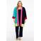 YOEK vest van travelstof donkerblauw/multi