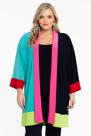 vest van travelstof donkerblauw/multi