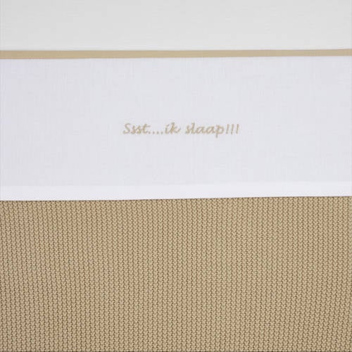 Meyco baby wieglaken Ssst...ik slaap!! 75x100 Sand afbeelding