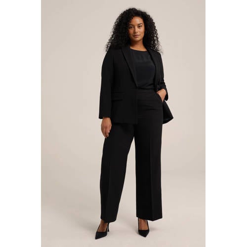 WE Fashion Curve wide leg pantalon zwart afbeelding