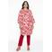 YOEK gebloemde linnen blouse rood/wit