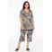 YOEK straight fit broek DOLCE van travelstof met zebraprint ecru/zwart