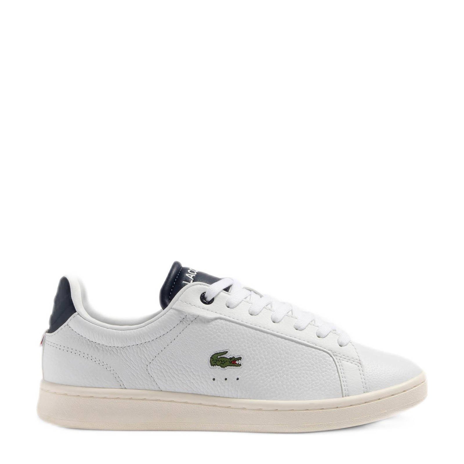 Lacoste Carnaby Pro leren sneakers wit donkerblauw wehkamp