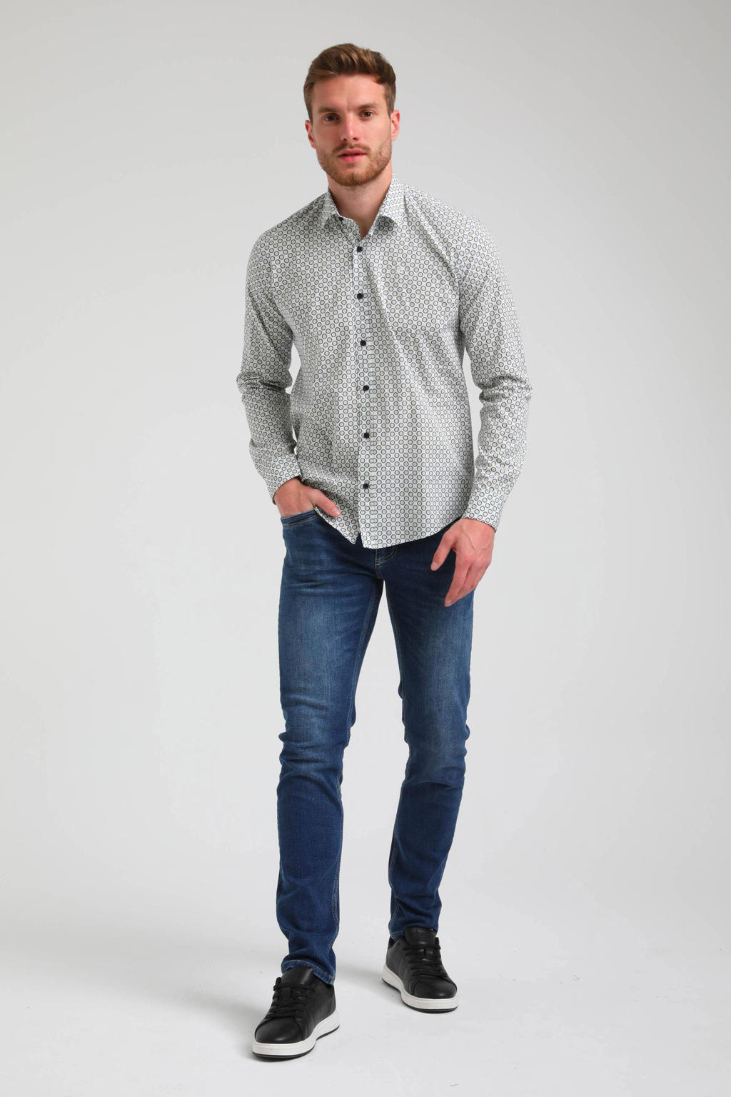HISDERN Herenhemd met lange mouwen, regular fit, overhemd voor mannen, pak, business, bruiloft, vrije tijd, party, formele buttondown, zakelijke overhemden, wit, XL