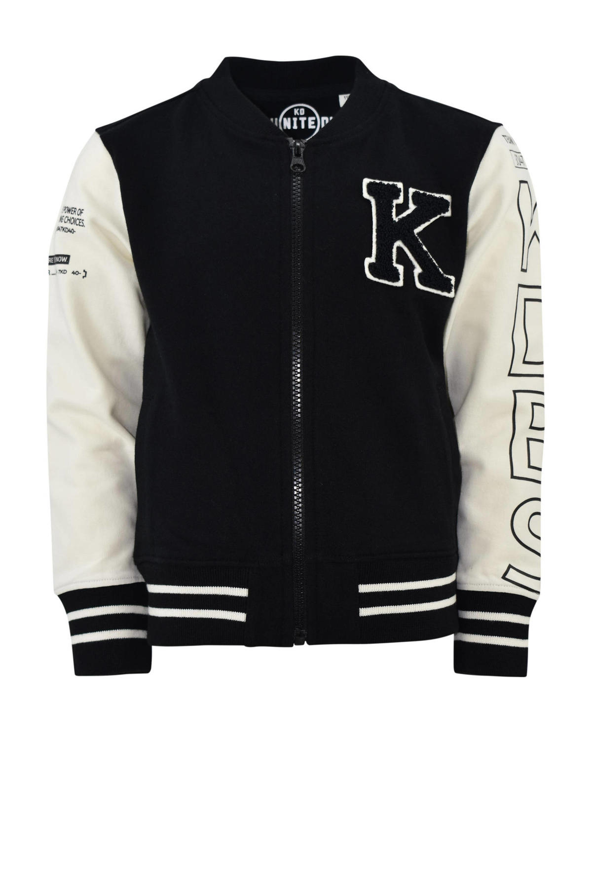 KIDDO baseball jacket Duuk zwart/offwhite