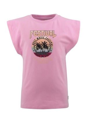 T-shirt Zenna met printopdruk roze