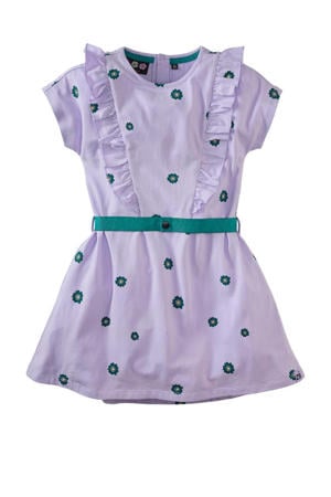 A-lijn jurk Belezza met printopdruk en ruches lavendel