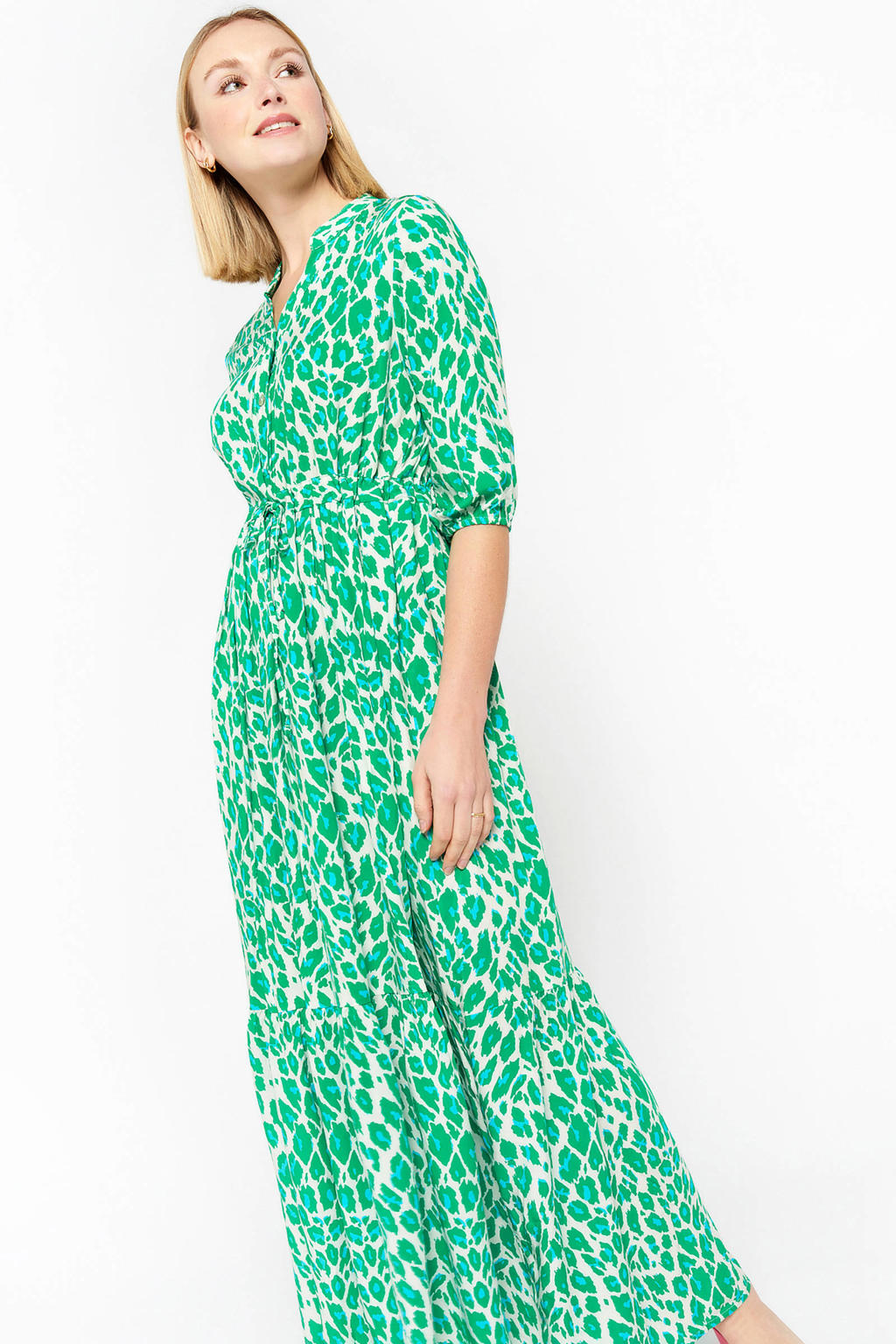 jurk panterprint blauw