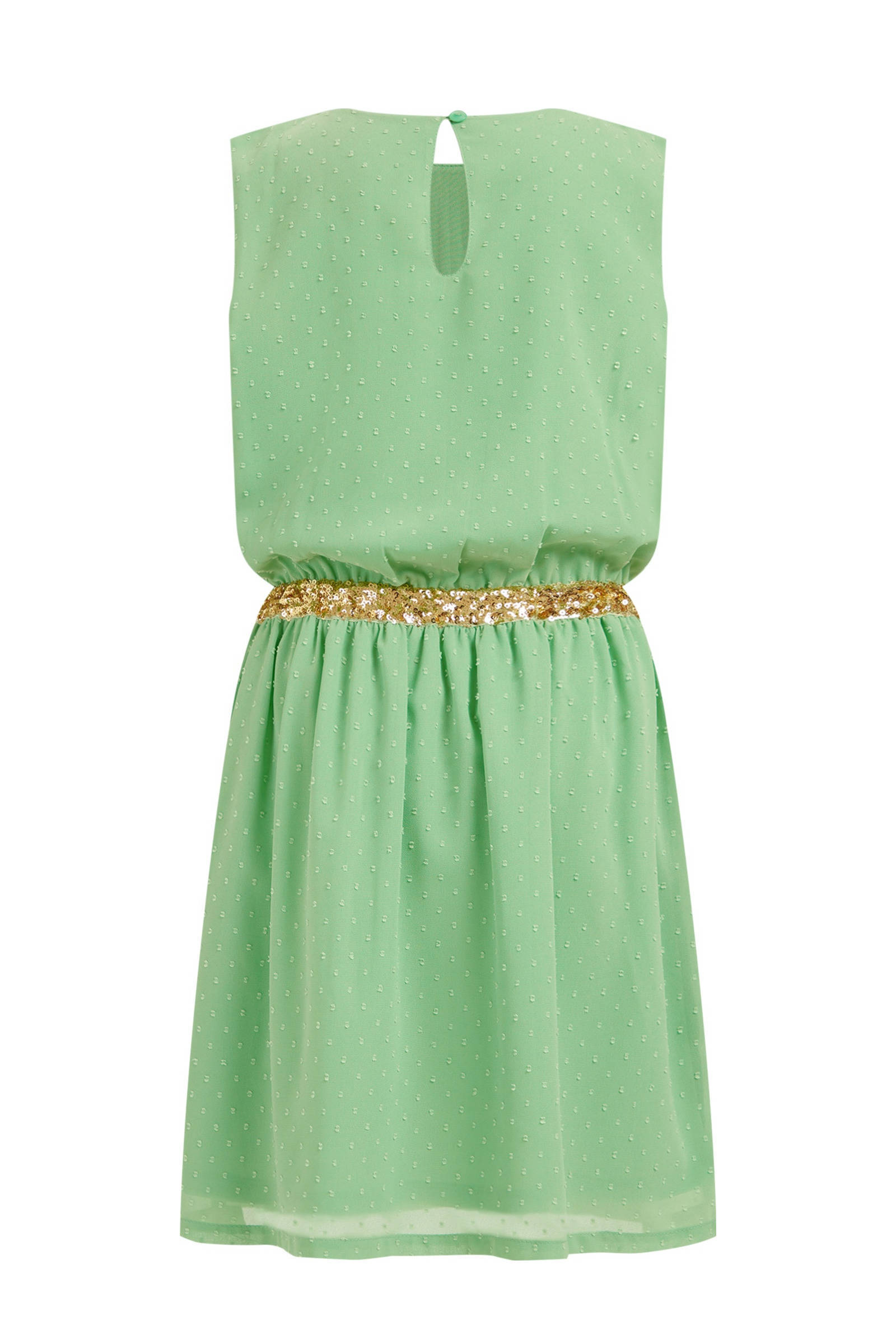 WE Fashion jurk van gerecycled polyester groen | wehkamp