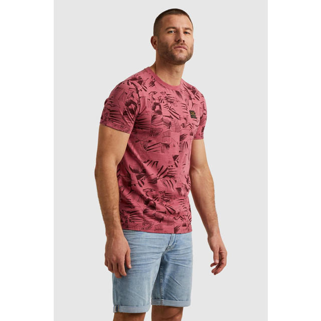 PME Legend regular fit T-shirt met all over print roze wehkamp
