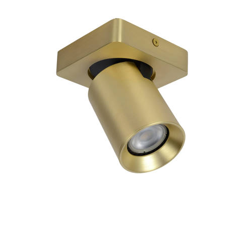 Lucide NIGEL - Plafondspot - LED Dim to warm - GU10 - 1x5W 2200K/3000K - Mat Goud / Messing afbeelding