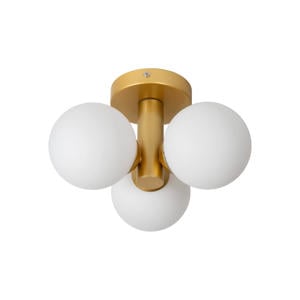 TRUDY - Plafonnière Badkamer - Ø28 cm - 3xG9 - IP44 - Mat Goud / Messing