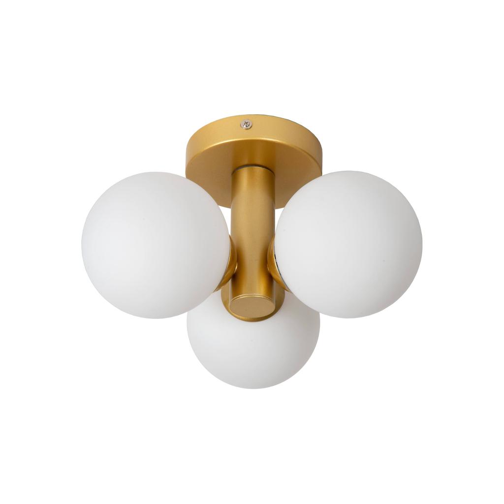 Lucide TRUDY - Plafonnière Badkamer - Ø28 cm - 3xG9 - IP44 - Mat Goud / Messing