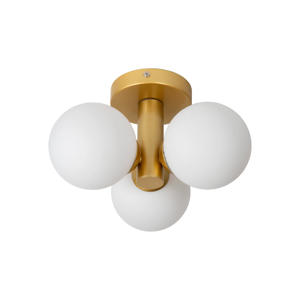 TRUDY - Plafonnière Badkamer - Ø28 cm - 3xG9 - IP44 - Mat Goud / Messing  