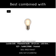 thumbnail: Lucide CATO - Tafellamp - Ø23,5 cm - 1xE27 - Wit
