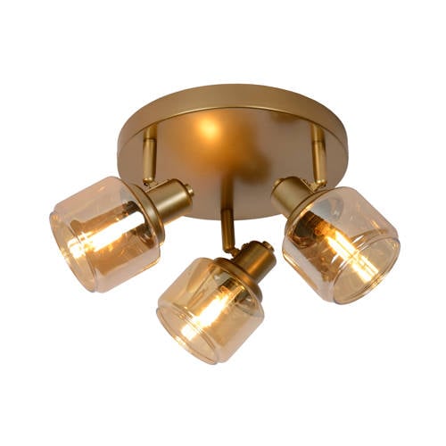 Lucide BJORN - Plafondspot - Ø 38 cm - 3xE14 - Mat Goud / Messing afbeelding