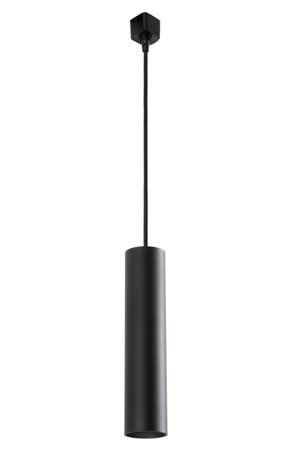 Lucide TRACK FLORIS Hanglamp - 1-fase Railsysteem / Railverlichting - 1xGU10 - Zwart (Uitbreiding)