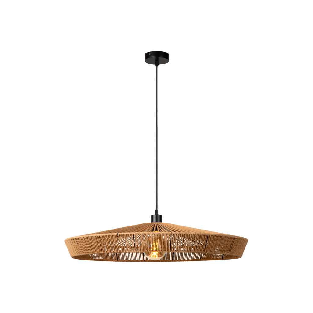 Lucide YUNKAI - Hanglamp - Ø 70 cm - 1xE27 - Licht hout