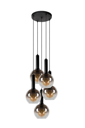MARIUS - Hanglamp - Ø 55 cm - 5xE27 - Zwart