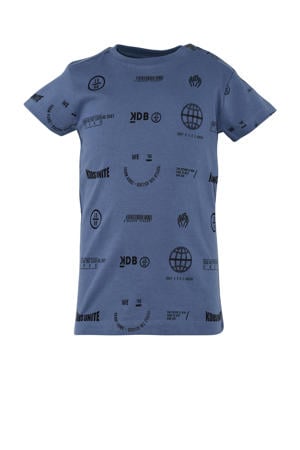 T-shirt Pepijn met all over print blauw