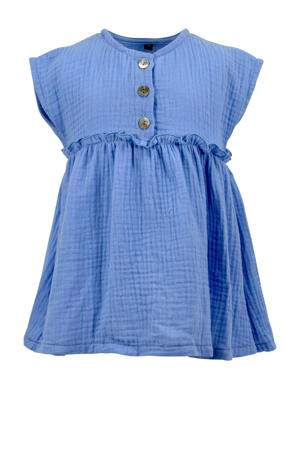 jurk Anouk met ruches blauw
