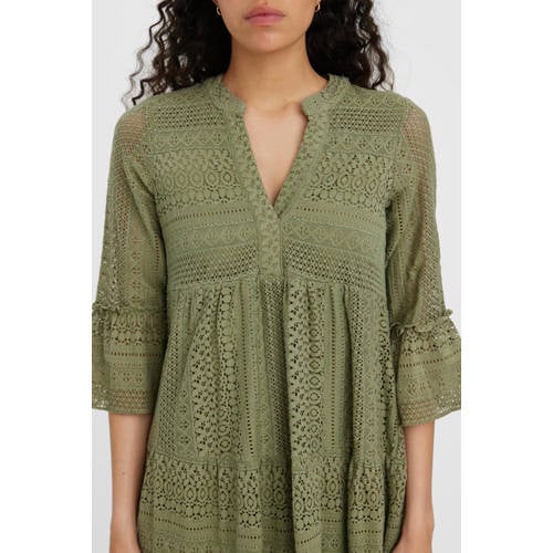 VERO MODA A-lijn jurk VMHONEY met kant groen afbeelding