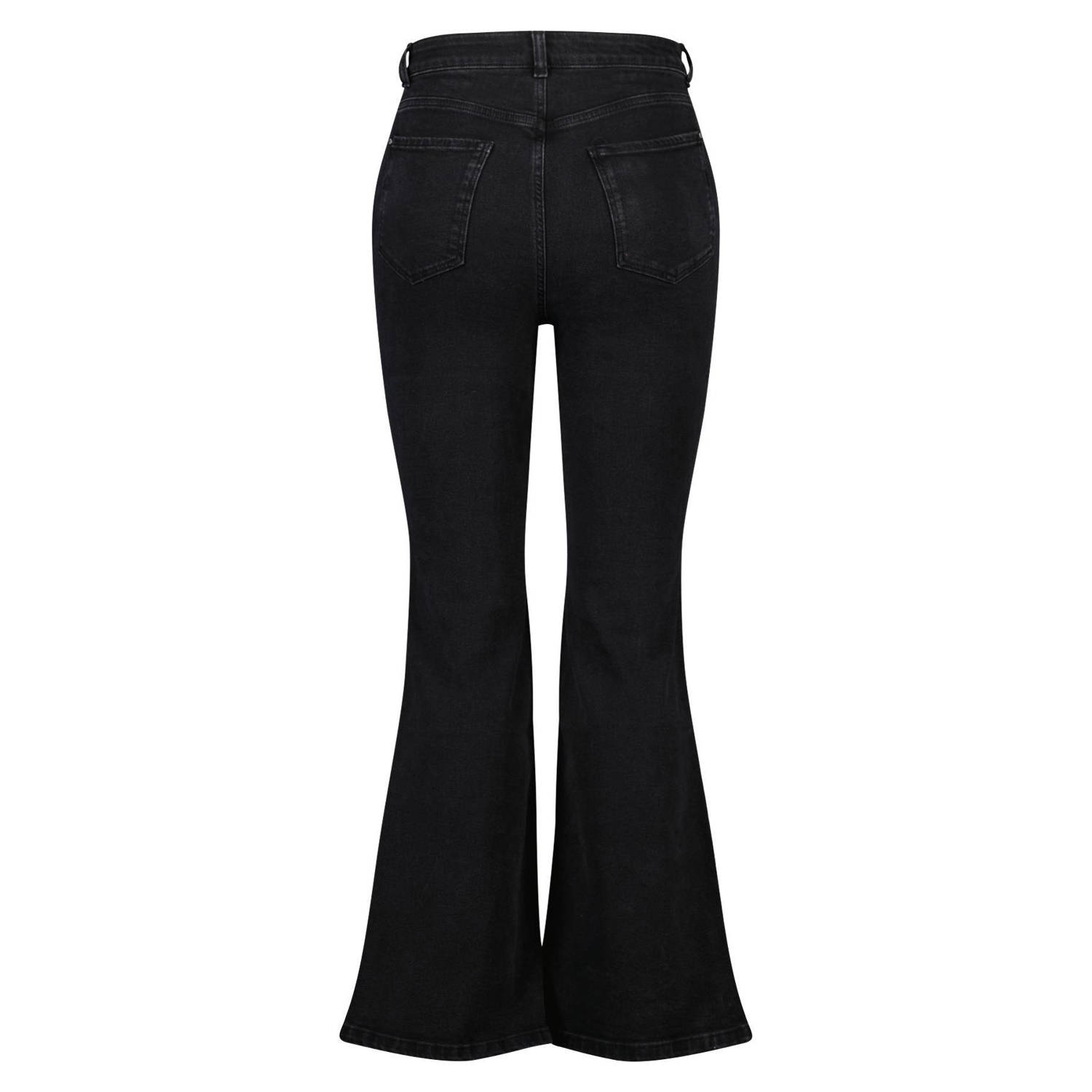 MS Mode high waist flared jeans zwart
