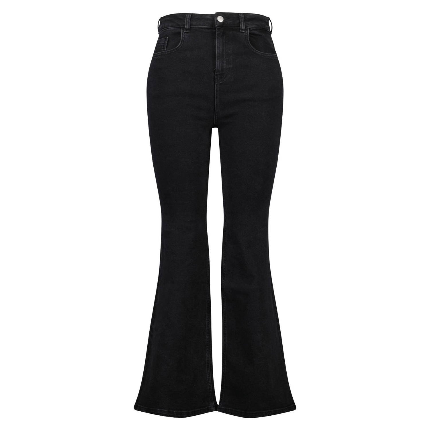 MS Mode high waist flared jeans zwart