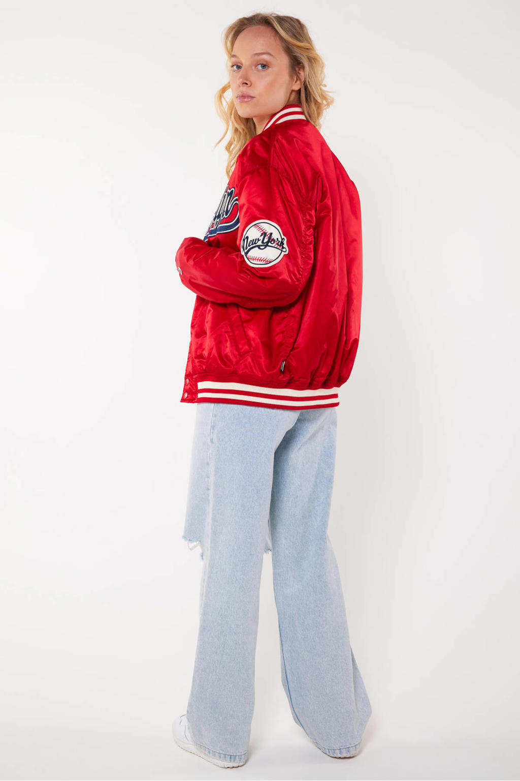 America Today baseball jacket met tekst rood wehkamp