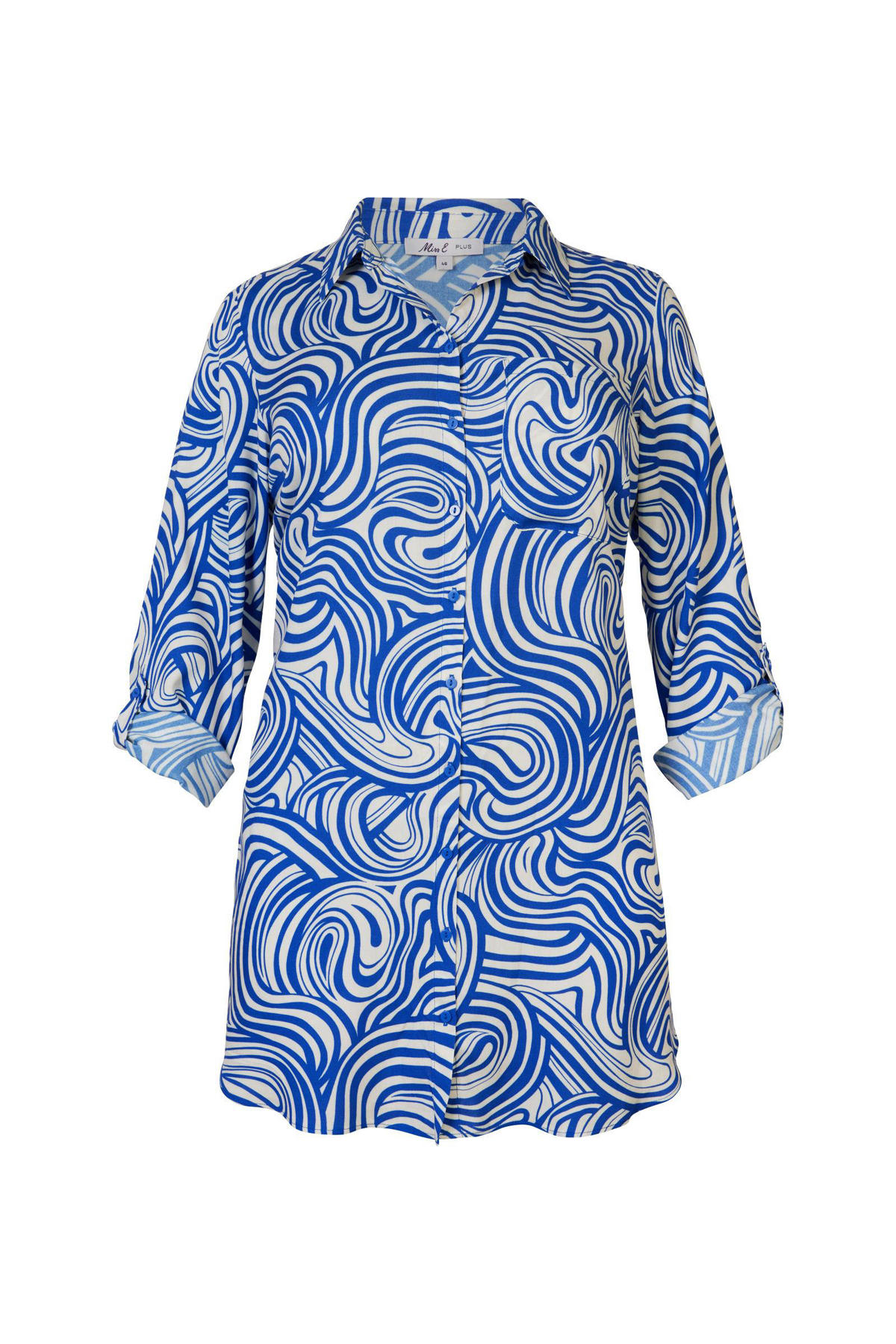 samenzwering waar dan ook Hoe dan ook Miss Etam Plus blouse Lilly met grafische print gebroken wit// blauw |  wehkamp