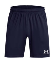 thumbnail: Donkerblauwe heren Under Armour Senior sportshort van polyester met slim fit, regular waist en logo dessin