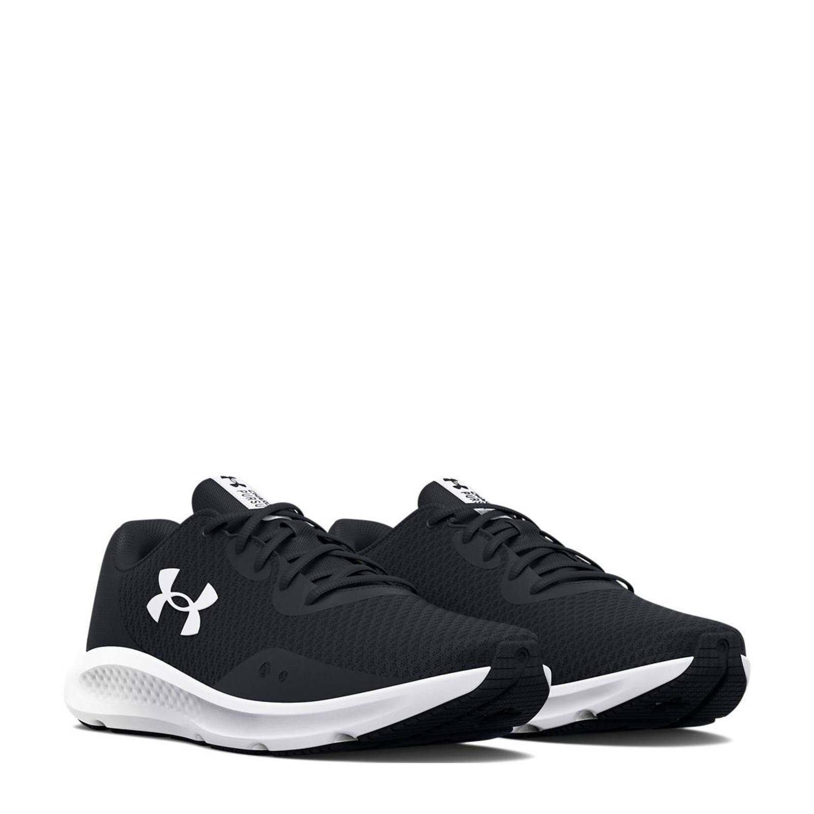 Under Armour Charged Pursuit 3 hardloopschoenen zwart wit wehkamp