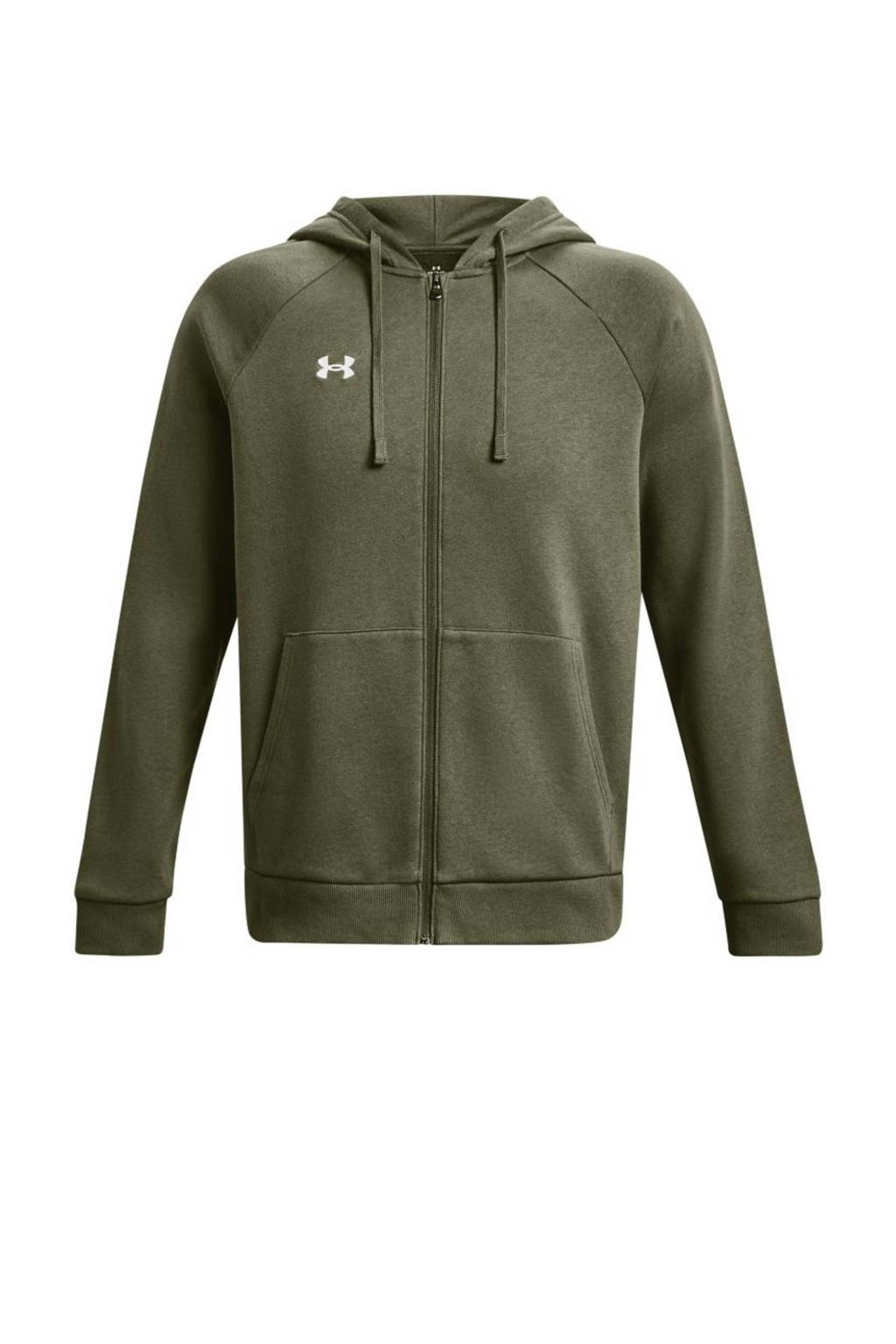 Under Armour fleece sportvest Rival groen wehkamp